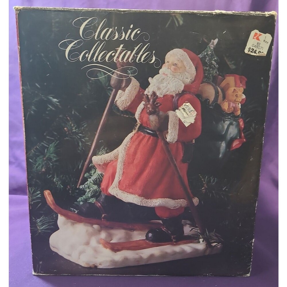 Classic Collectibles Santa's Best Vintage 1990s Santa With Skis/Bag Of Toys